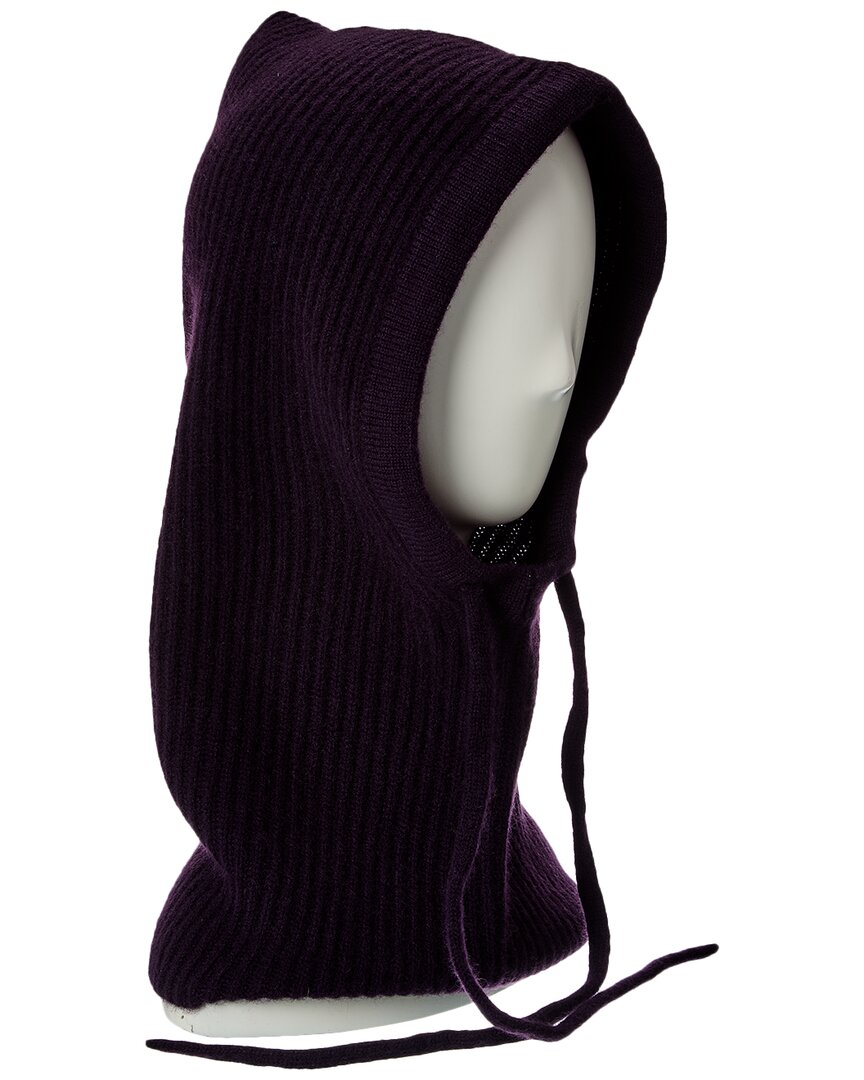 Amicale Cashmere Ribbed Knit Cashmere Hood In Red