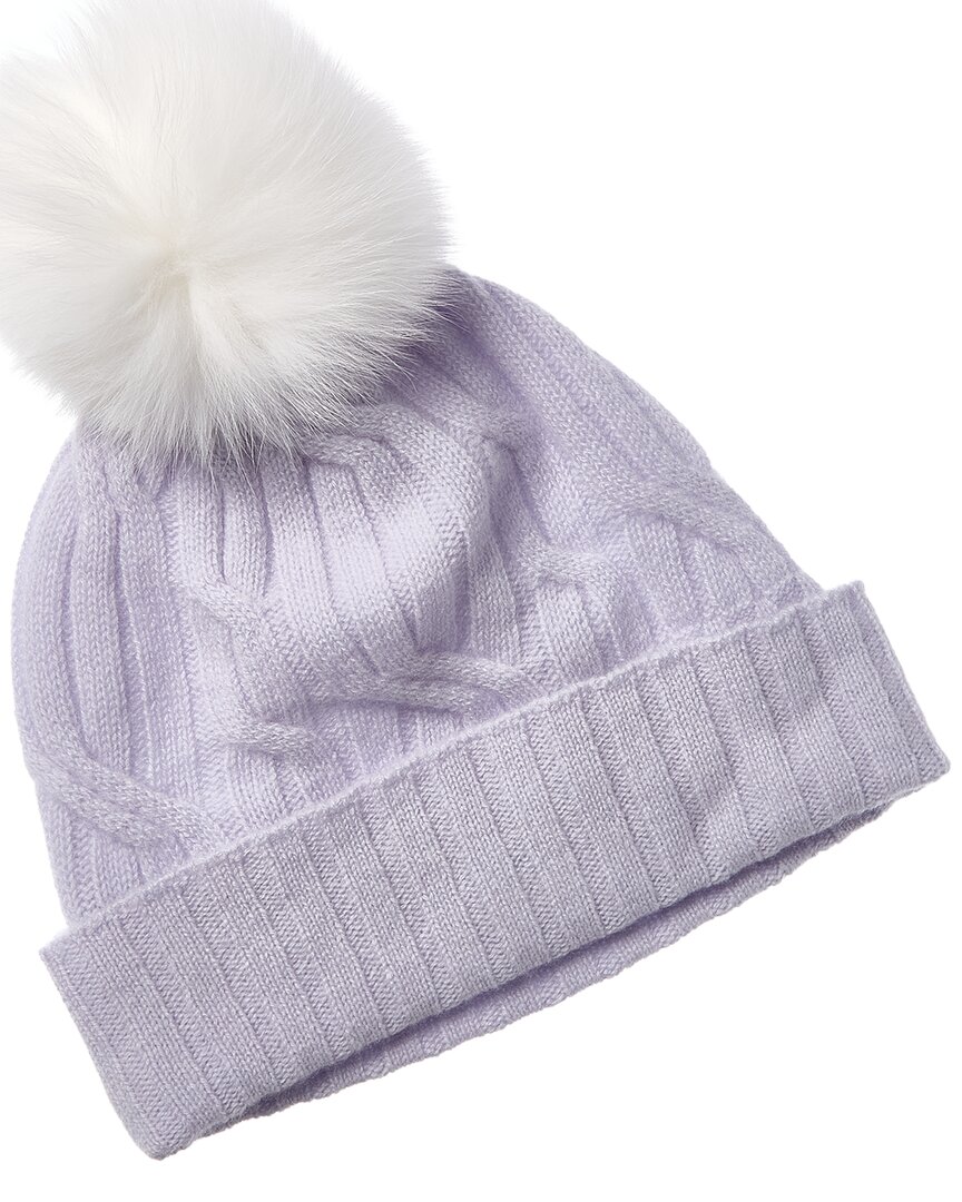 Hannah Rose Wide Cable Cashmere Hat In Gray