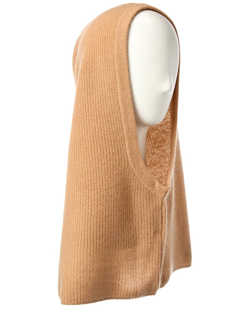 Hannah Rose Shaker Overlap Cashmere Balaclava In Neutral