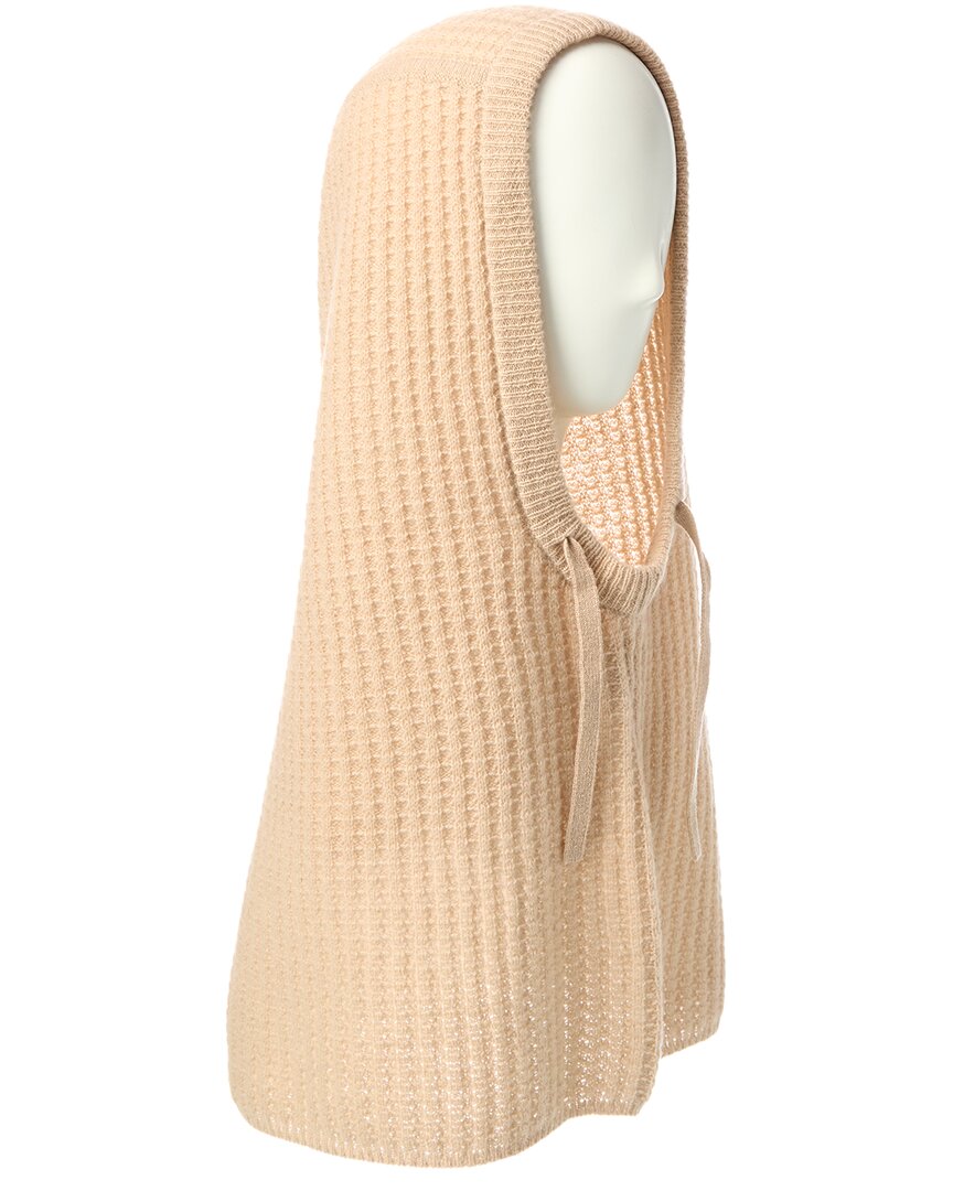 Hannah Rose Waffle Stitch Cashmere Balaclava In Neutral