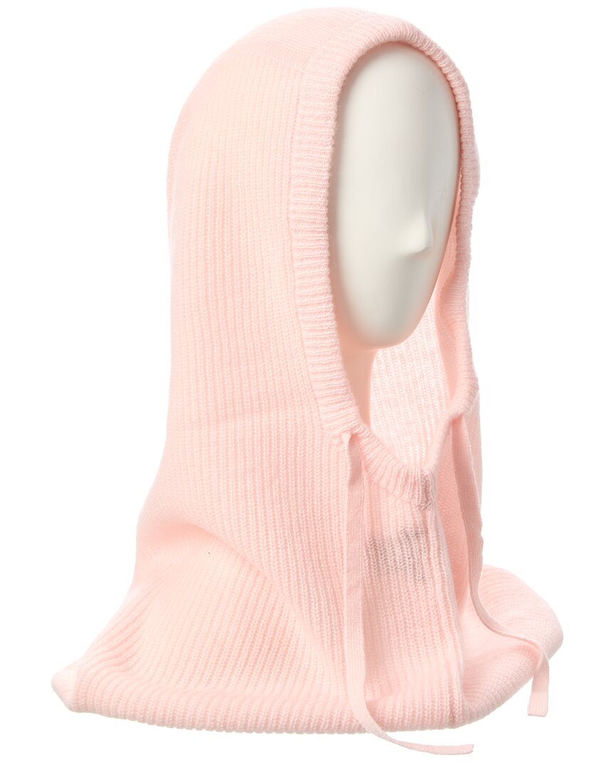 Hannah Rose Shaker Stitch Cashmere Balaclava In Pink