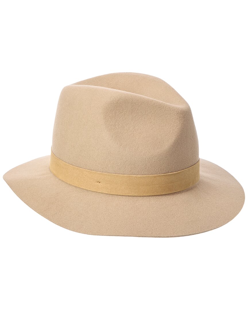 Bruno Magli Suede Band Wool Fedora In Sand