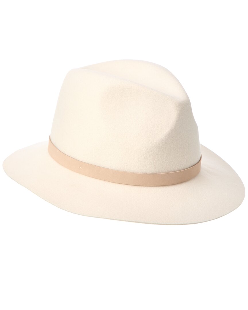 Bruno Magli Leather Band Wool Fedora In Brown