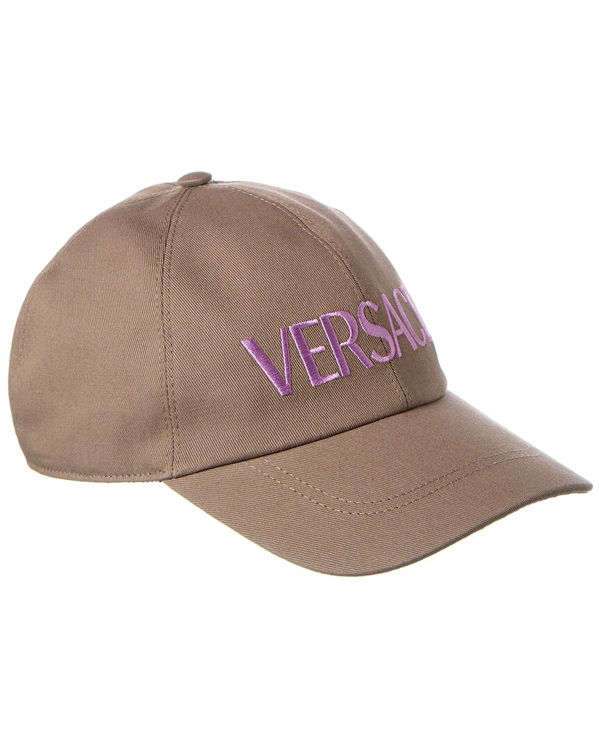 Versace Metallic Logo Baseball Cap In Green