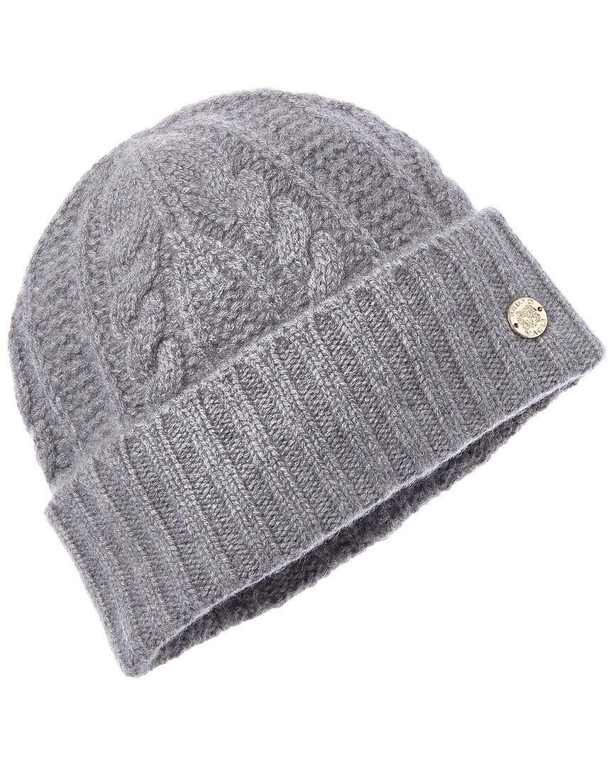 Bruno Magli Chunky Cable Cuffed Cashmere Hat In Gray