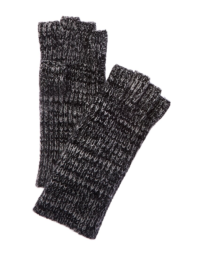 Amicale Cashmere Marled Cashmere Fingerless Glove In Brown