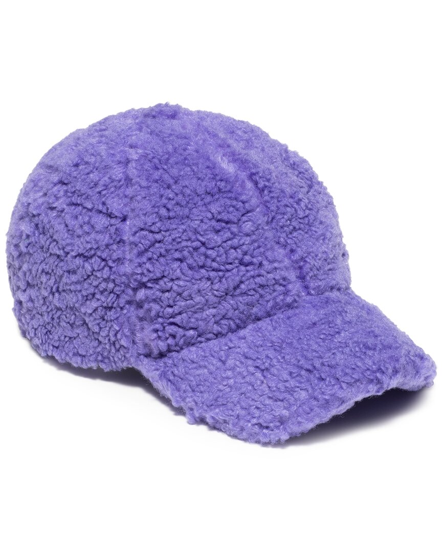 Eugenia Kim Lo Faux Shearling Baseball Cap In Purple