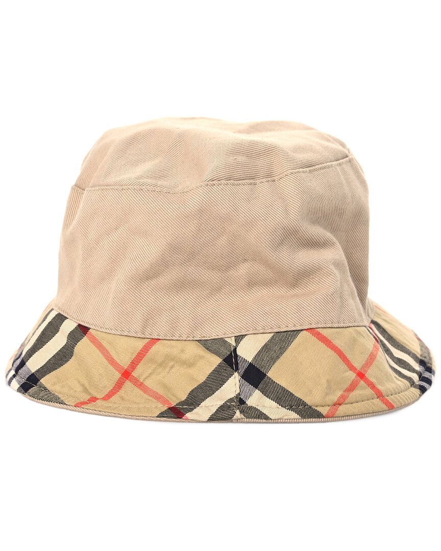 Burberry Canvas Vintage Check Bucket Hat (authentic Pre-loved) In Neutral