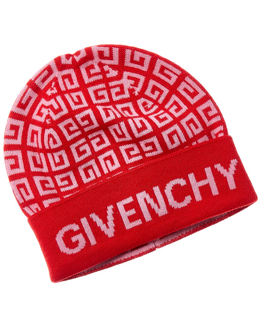 Givenchy 4g Double Sided Wool & Cashmere-blend Beanie In Red