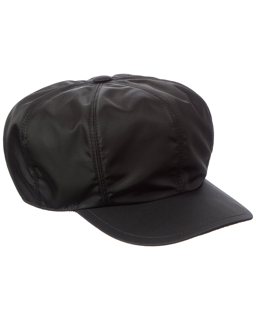 Prada Re-nylon Newsboy Cap In Black
