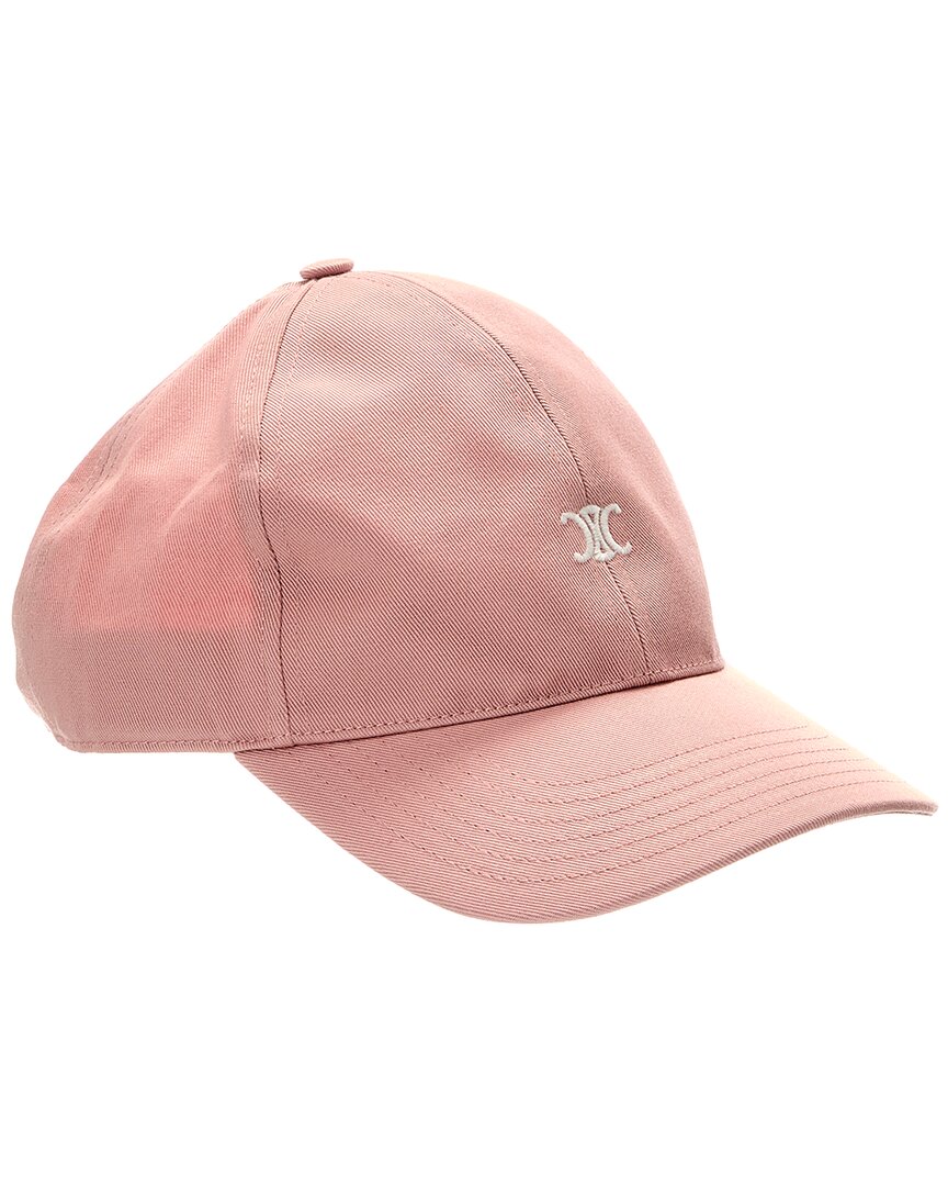 Celine Triomphe Baseball Cap In Cotton In Black