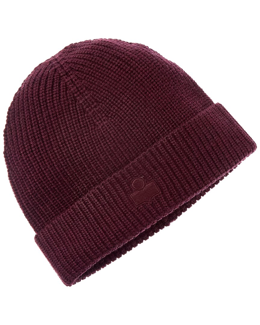 Isabel Marant Ribbed Wool Beanie In Burgundy