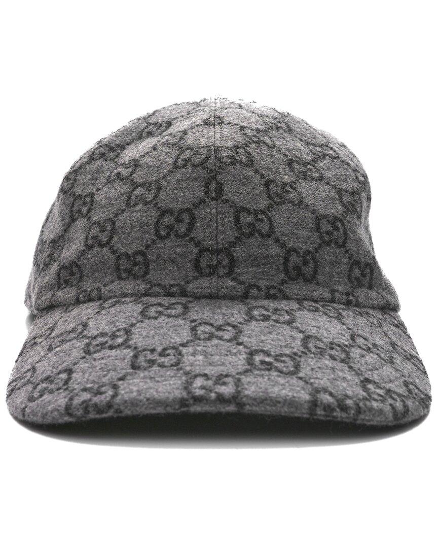 Gucci Tessuto Wool Gg Monogram Baseball Hat Xl (authentic Pre-loved)