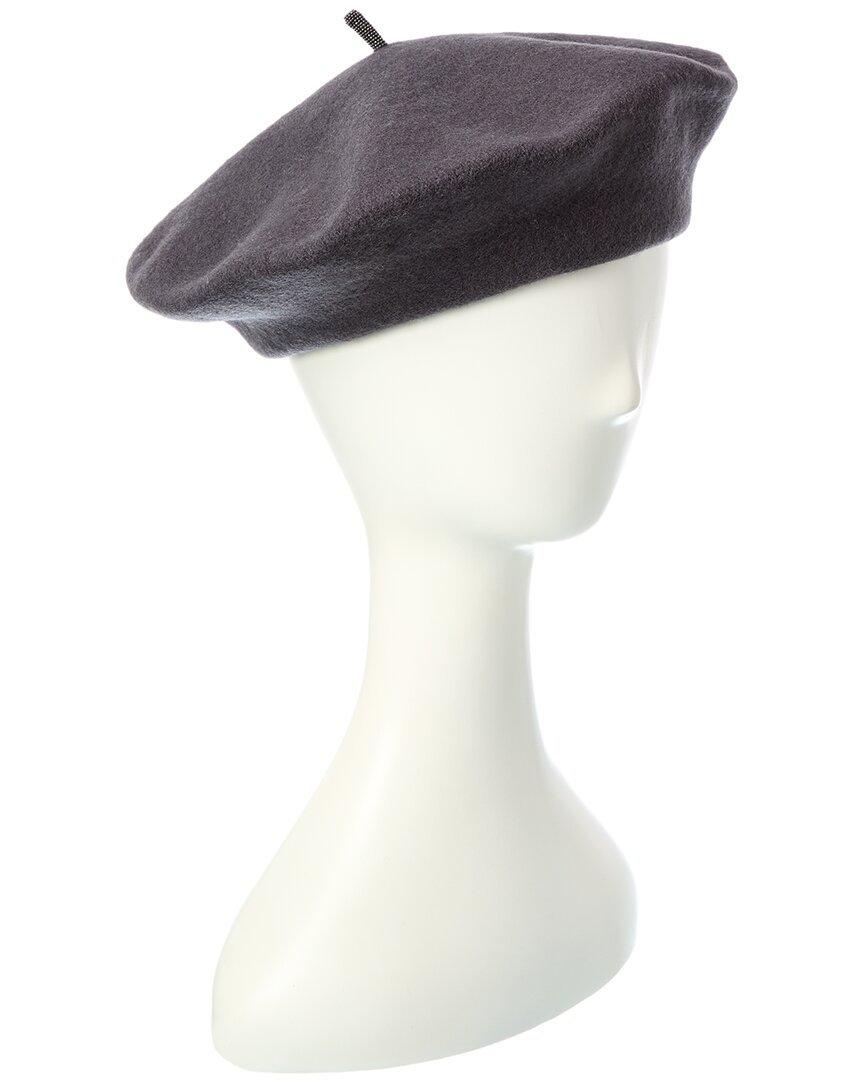 Brunello Cucinelli Wool Beret In Black