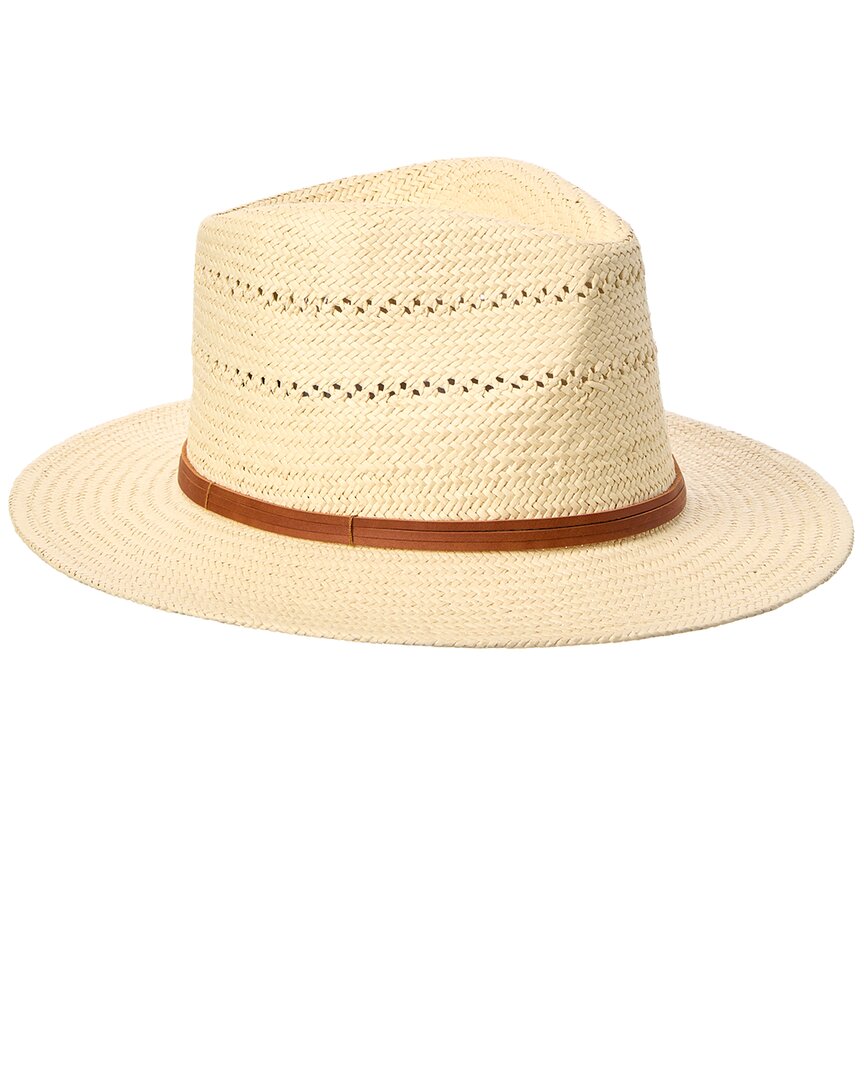 Bruno Magli Vented Packable Straw Panama Hat In White