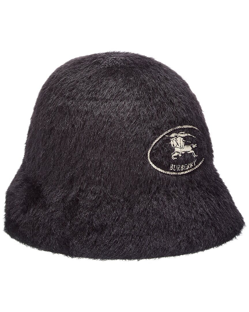 Burberry Knight Stamp Wool-blend Bucket Hat In Black