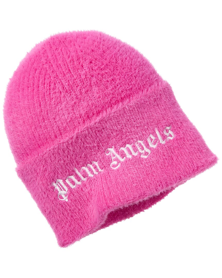 Palm Angels Classic Logo Maxi Beanie In Pink