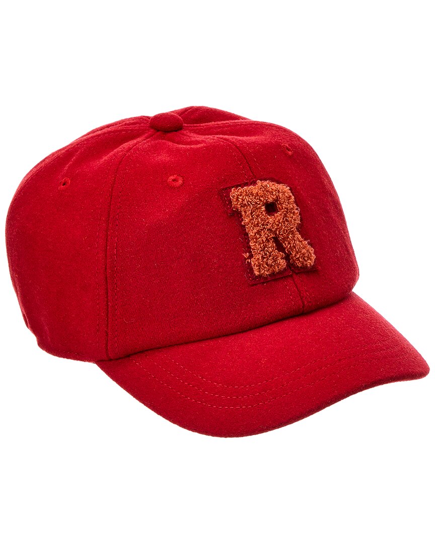 Rag & Bone Addison Varsity Recycled Wool Blend Baseball Cap In Red