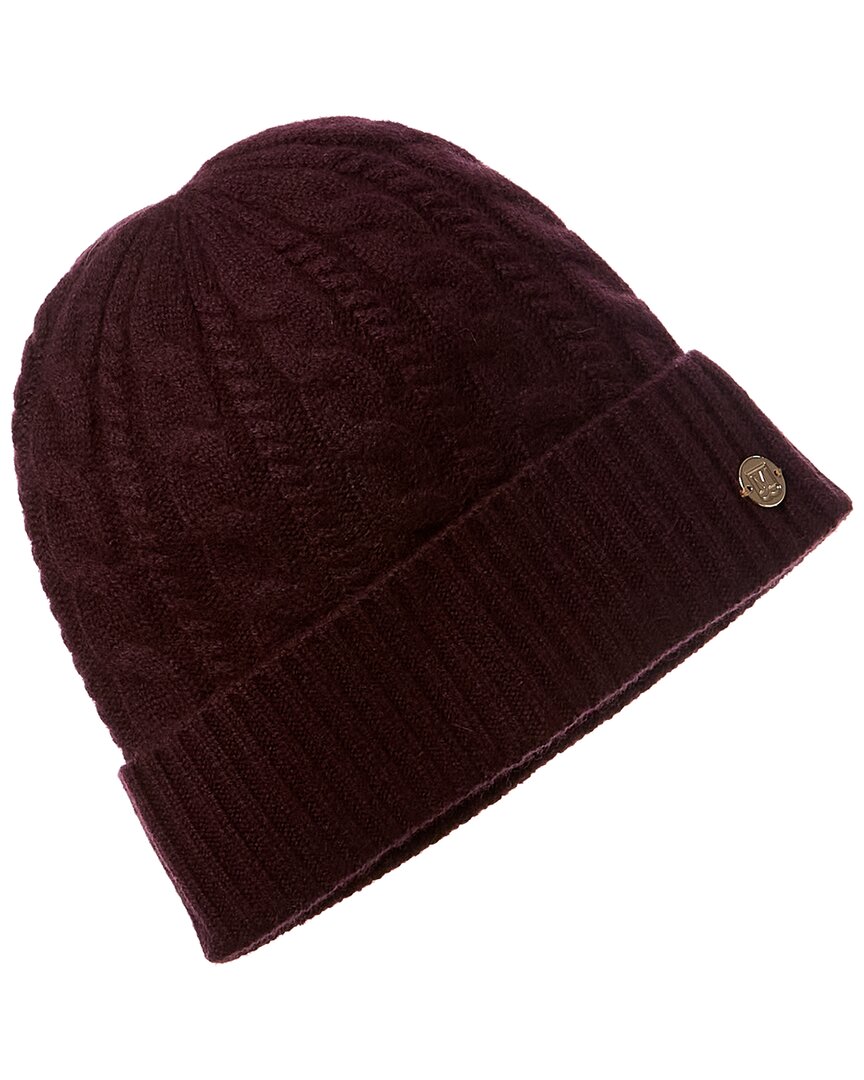 Bruno Magli Chunky Knit Cable Cashmere Hat In Purple ModeSens