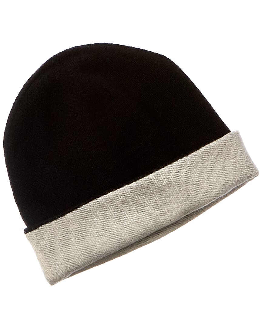 Forte Cashmere Basic Reversible Cashmere Hat In Black