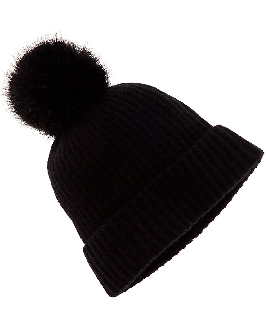 Shop Sofiacashmere Plaited Rib Cashmere Hat In Black