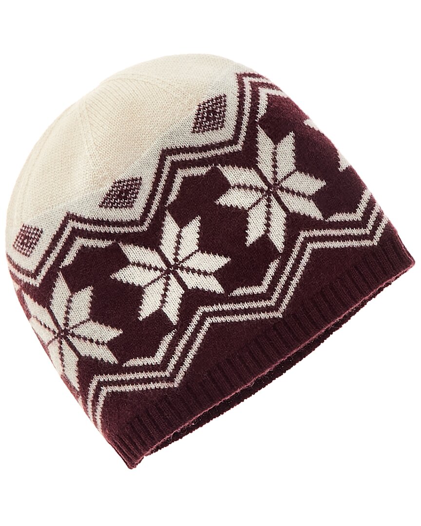 Shop Hannah Rose Snowflake Fair Isle Cashmere Hat In Red