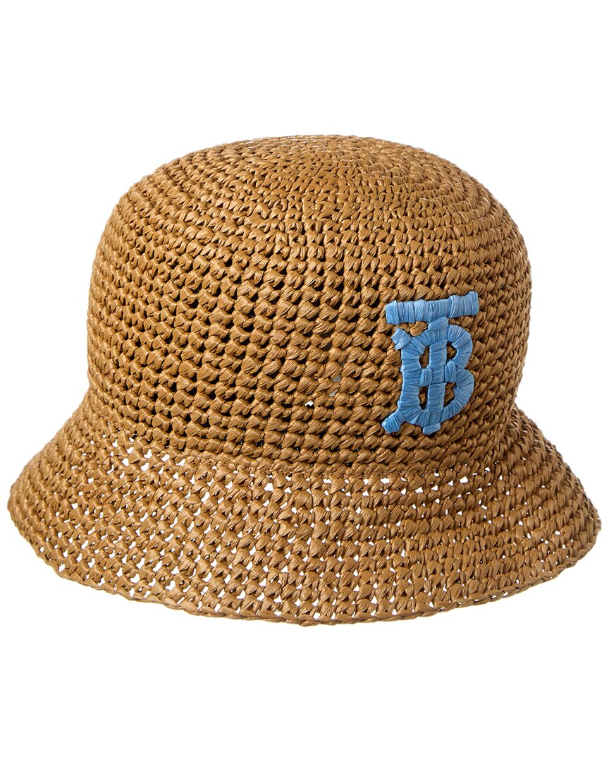 Shop Burberry Monogram Patch Bucket Hat In Blue