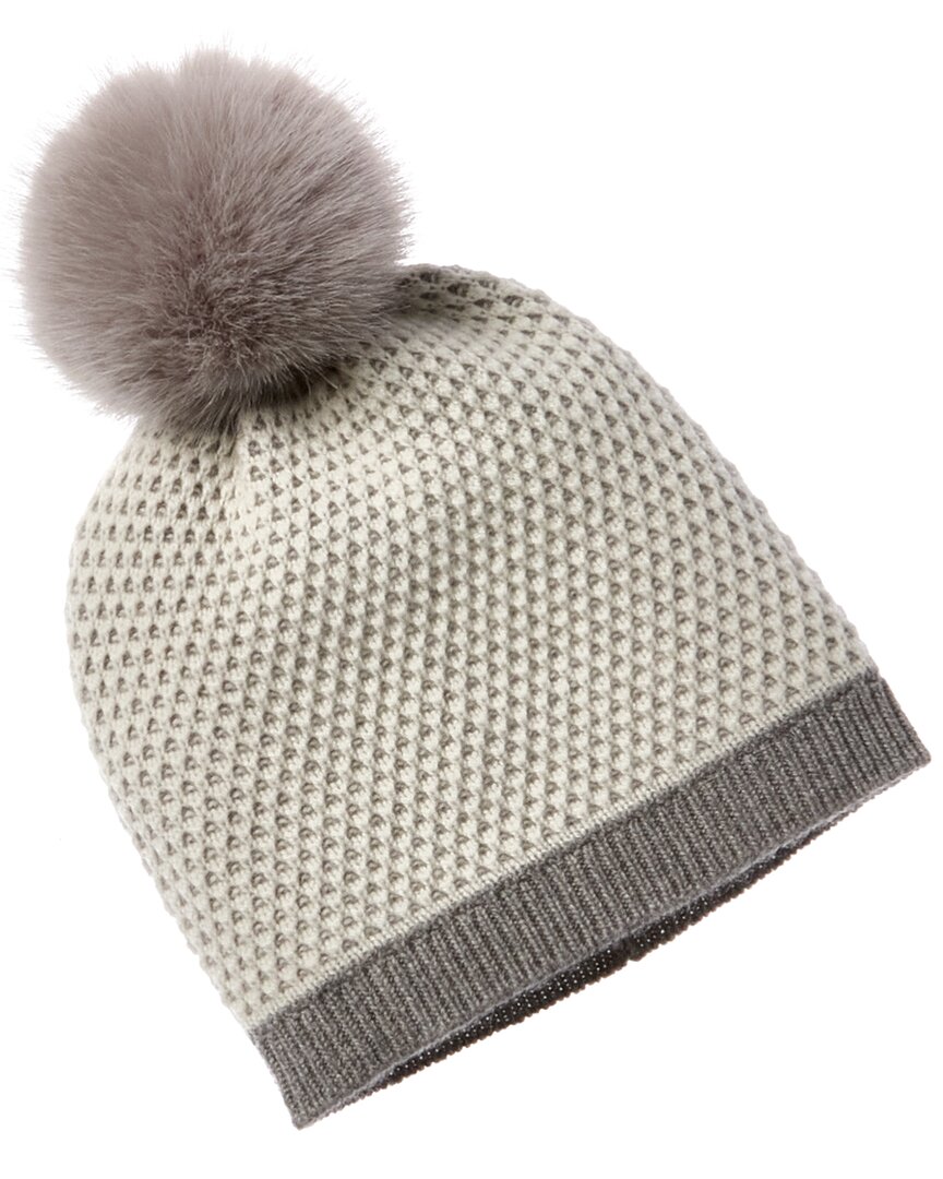 Shop Phenix Two-tone Cashmere Hat In Grey