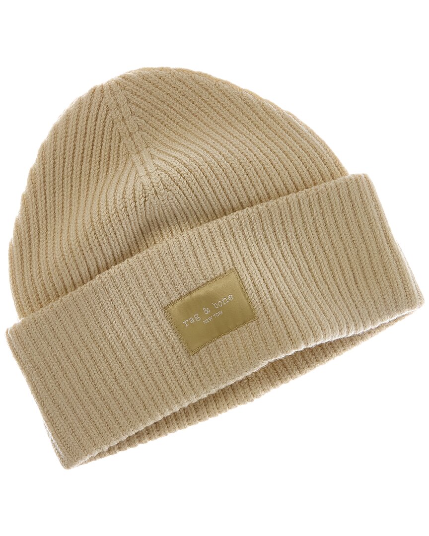 Rag & Bone Blake Wool-blend Beanie In Neutral