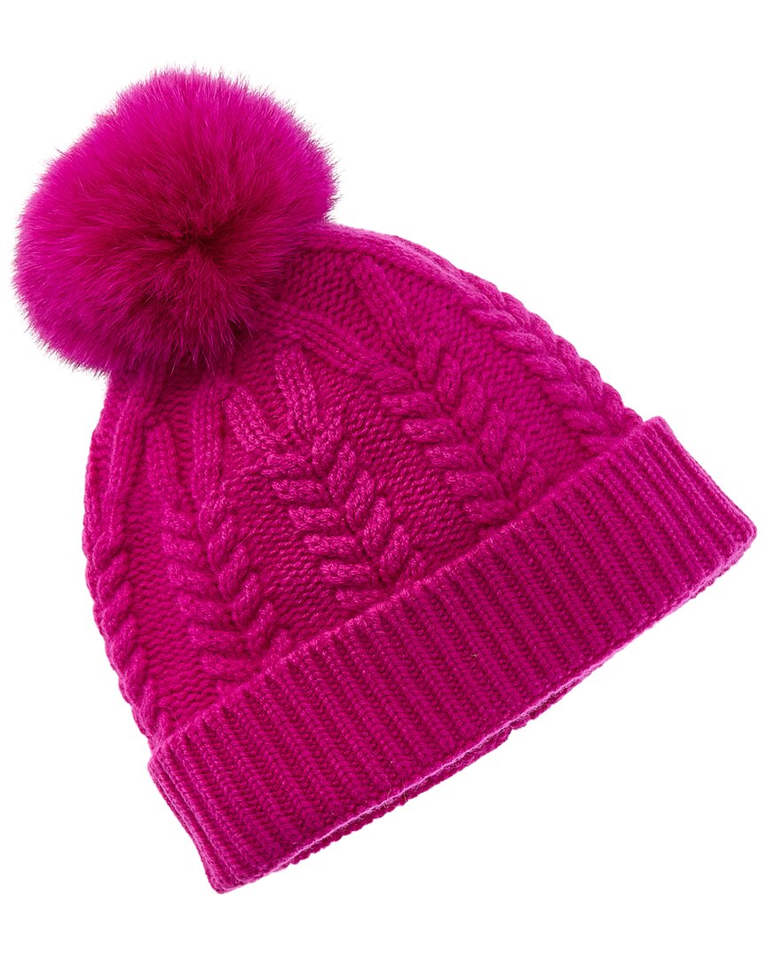 Sofia Cashmere Sofiacashmere Cable Cashmere Hat In Pink