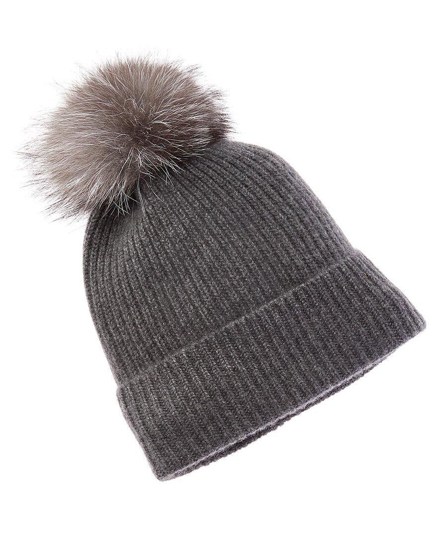 Sofia Cashmere Sofiacashmere Rib Cashmere Hat In Gray