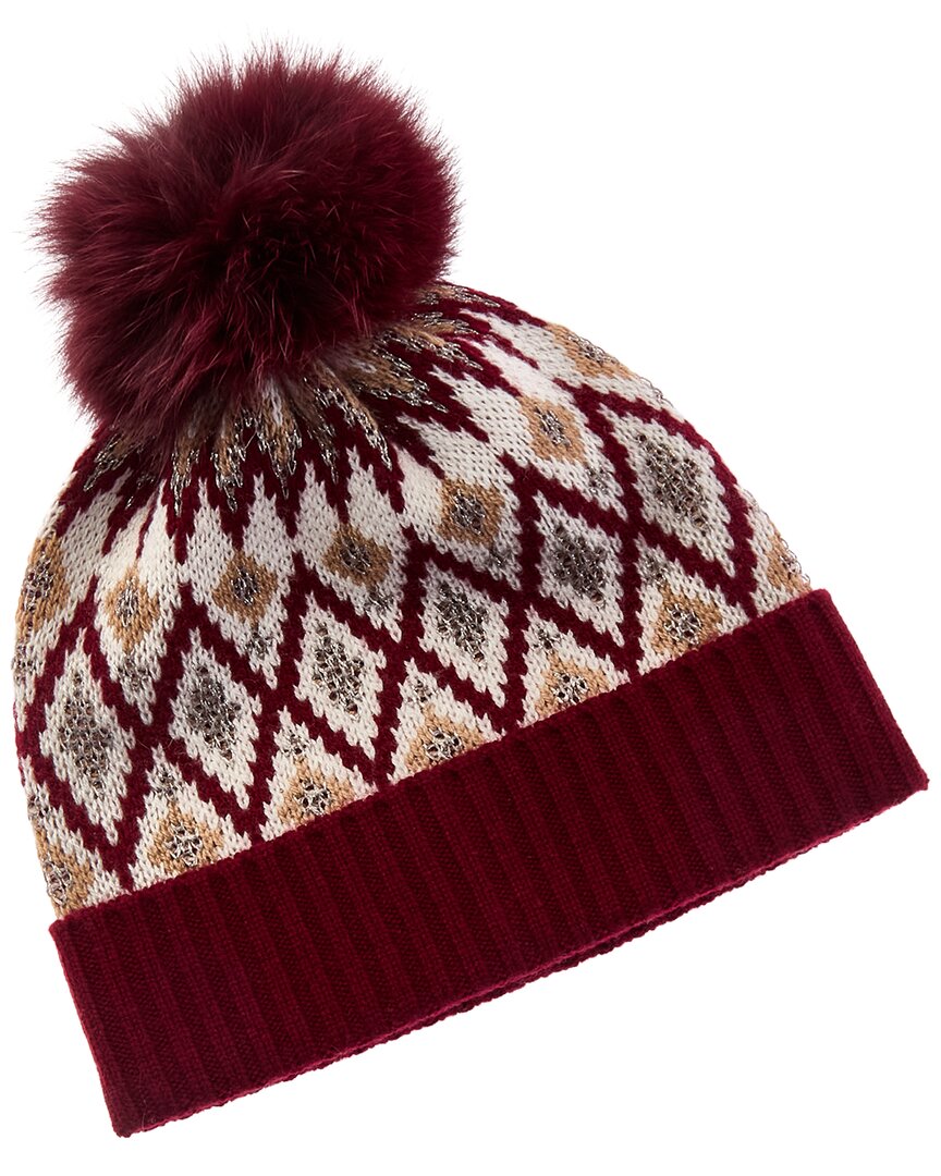 Sofia Cashmere Sofiacashmere Fairisle Wool & Cashmere-blend Hat In Red