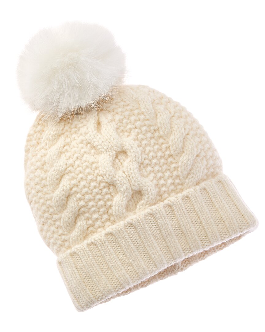Sofia Cashmere Sofiacashmere Chunky Cable Cashmere Hat In Neutral