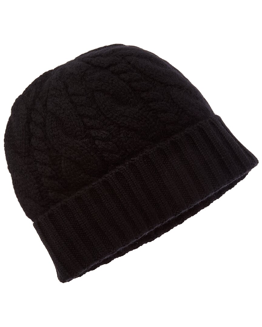 Sofia Cashmere Sofiacashmere Cable Cashmere Hat In Black