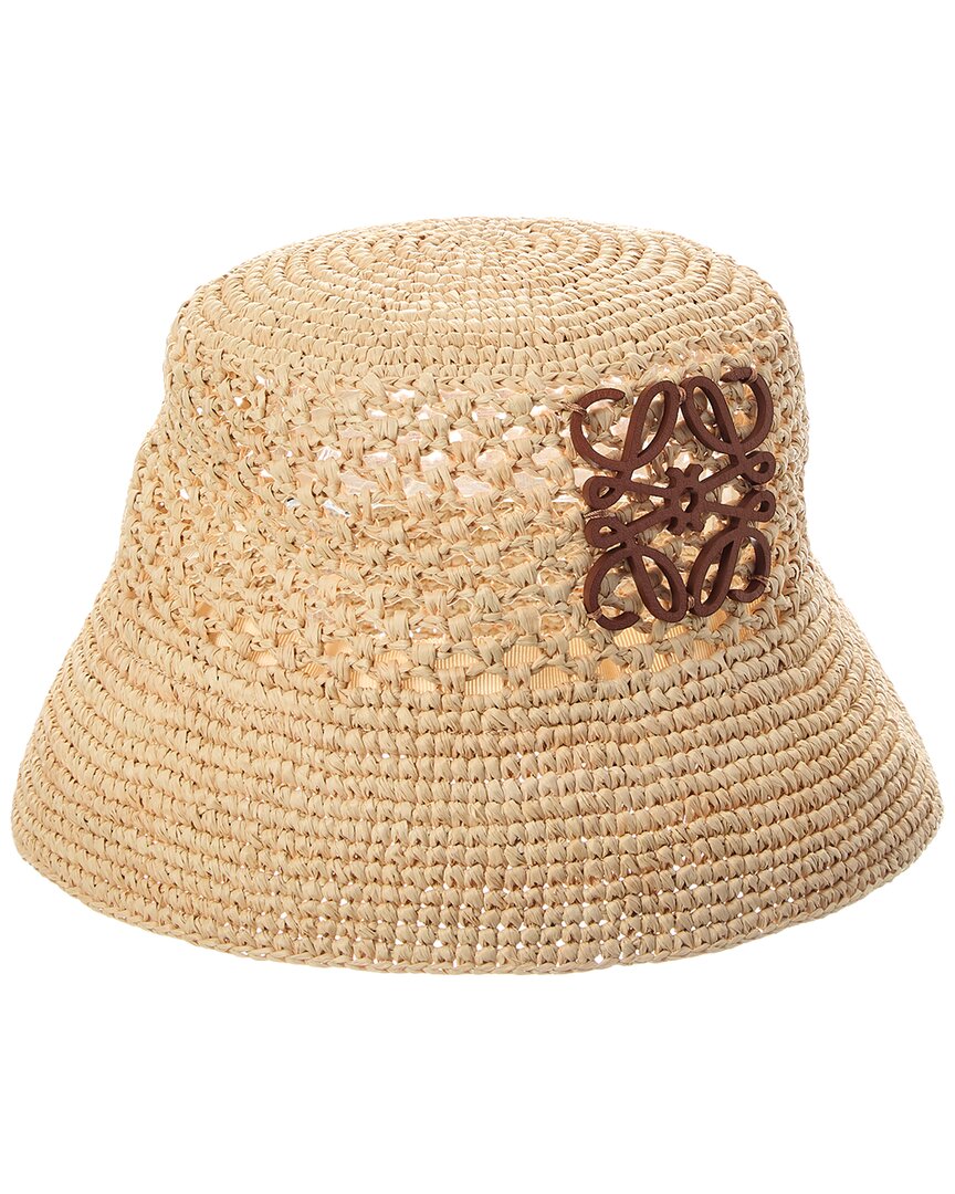 Loewe Anagram Raffia Bucket Hat