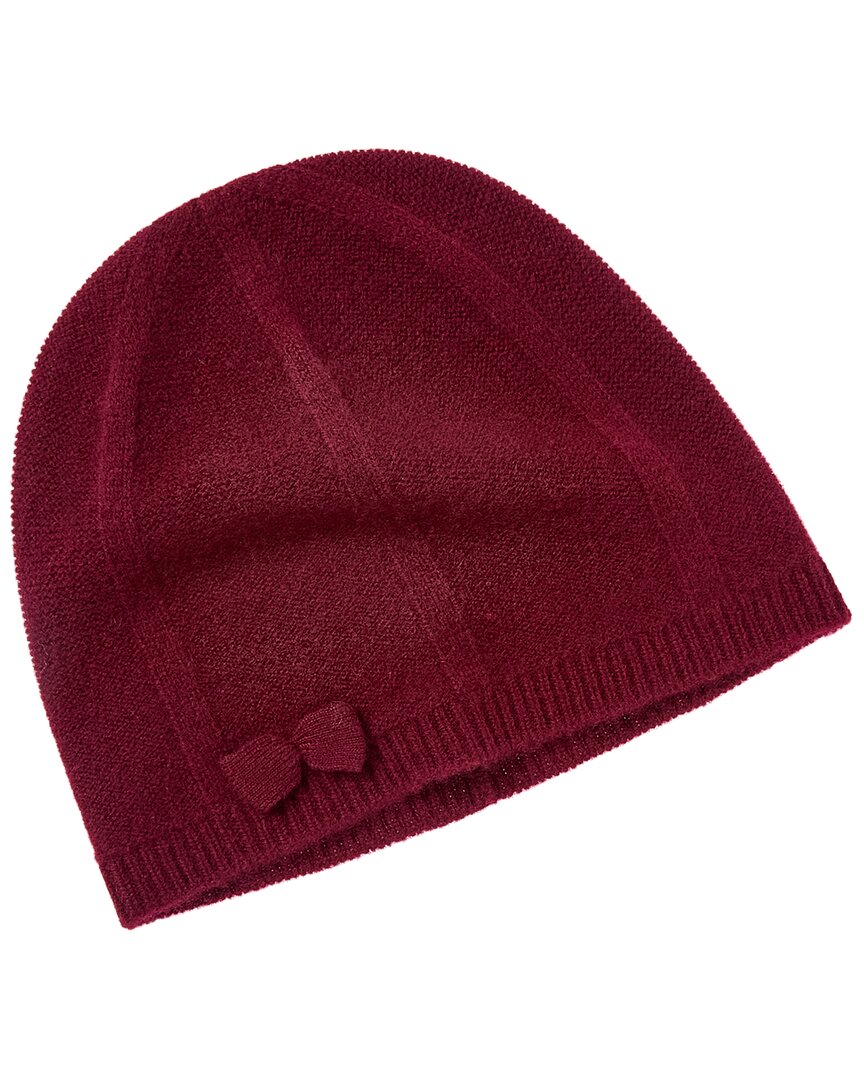 Phenix Bow Cashmere Beanie In Red