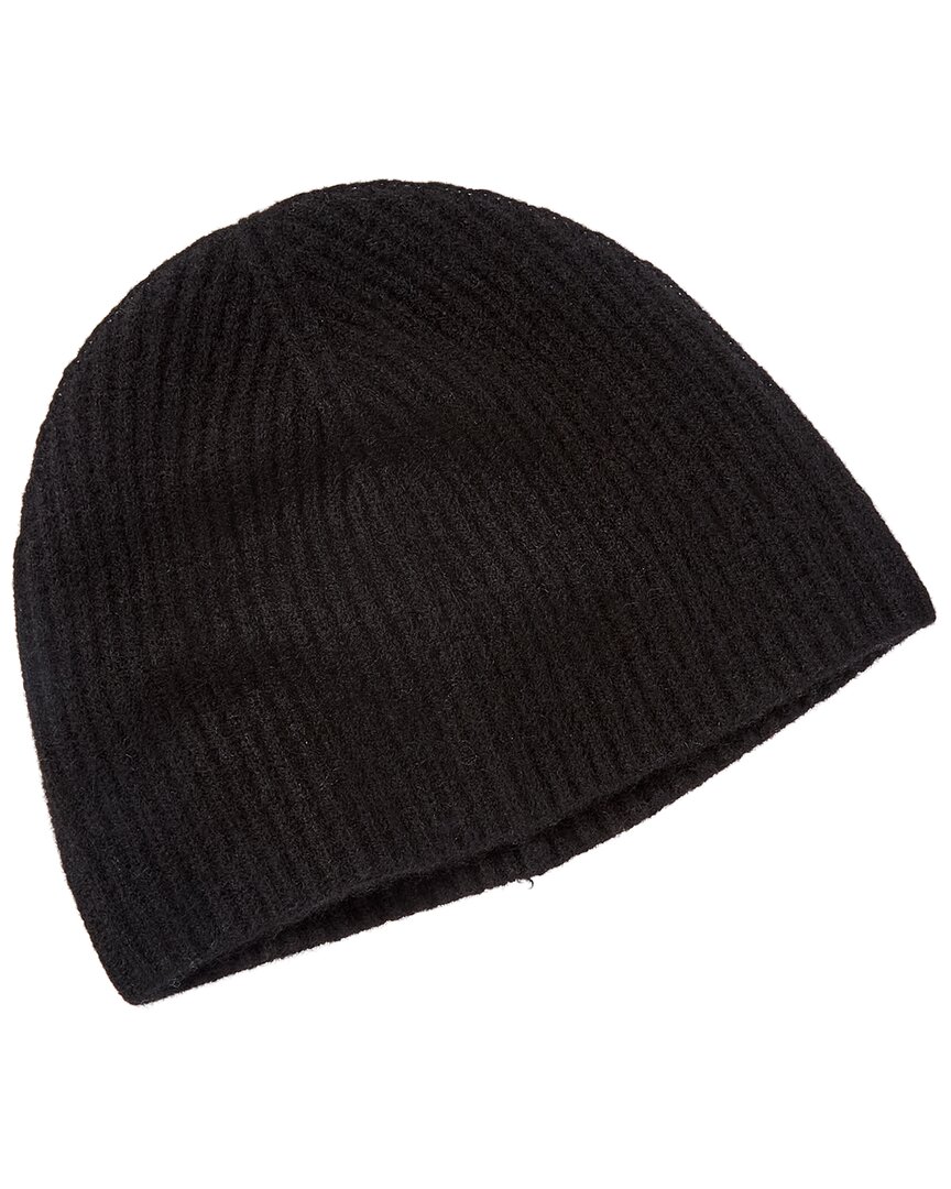 Phenix Rib Knit Cashmere Beanie In Black