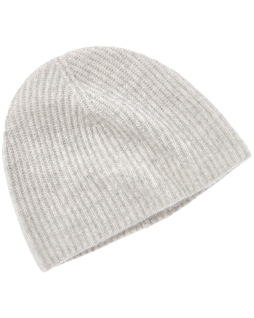 Phenix Rib Knit Cashmere Beanie In Grey