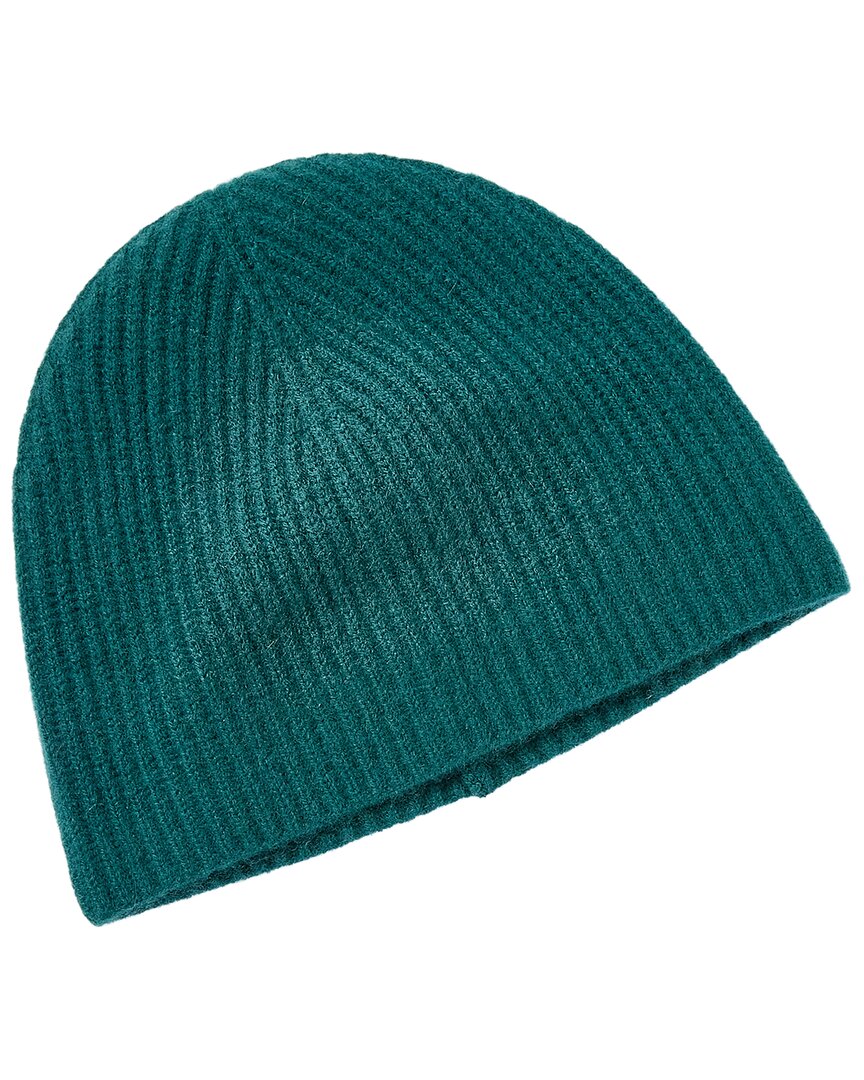 Phenix Rib Knit Cashmere Beanie In Blue