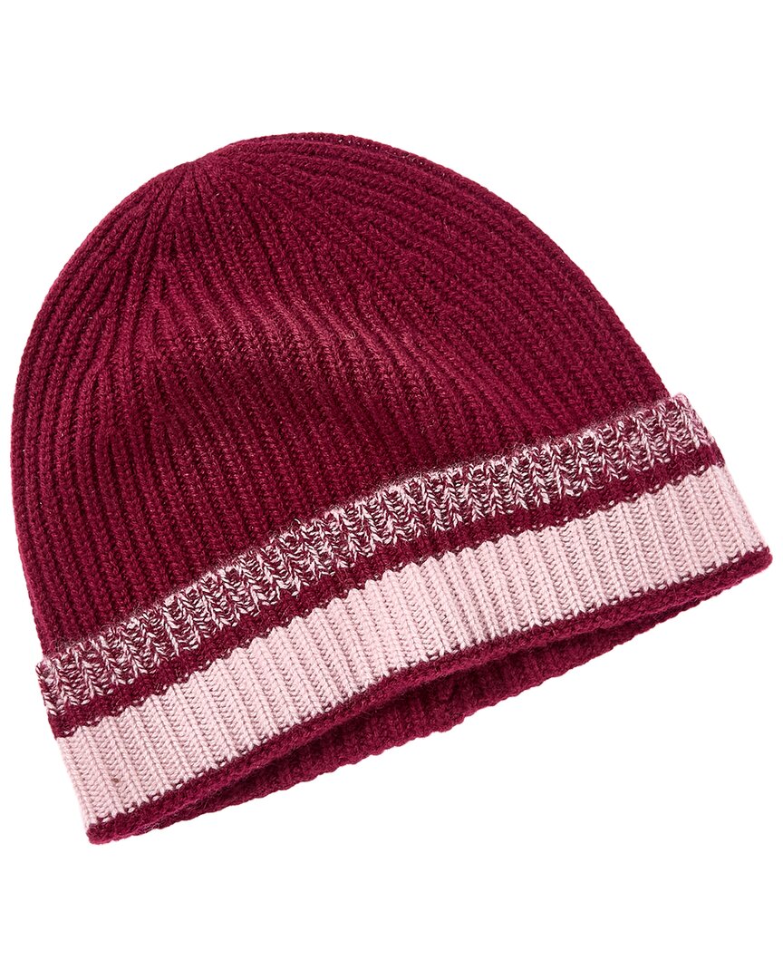 Phenix Cuffed Rib Knit Cashmere Hat In Red