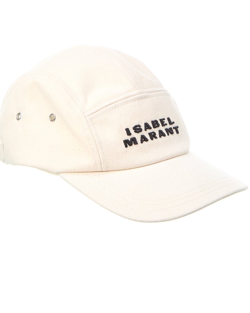 Isabel Marant Malange Ivory Cotton Tedji Baseball Cap In Beige