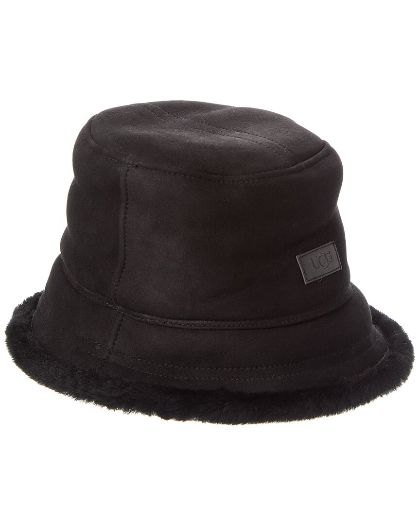 Ugg Sheepskin Bucket Hat In Black
