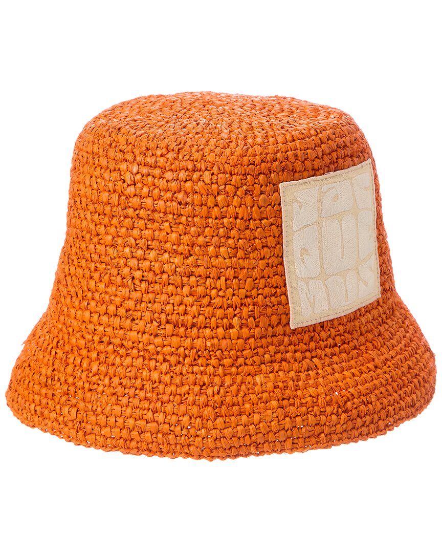 Shop Jacquemus Le Bob Ficiu Raffia Hat In Orange
