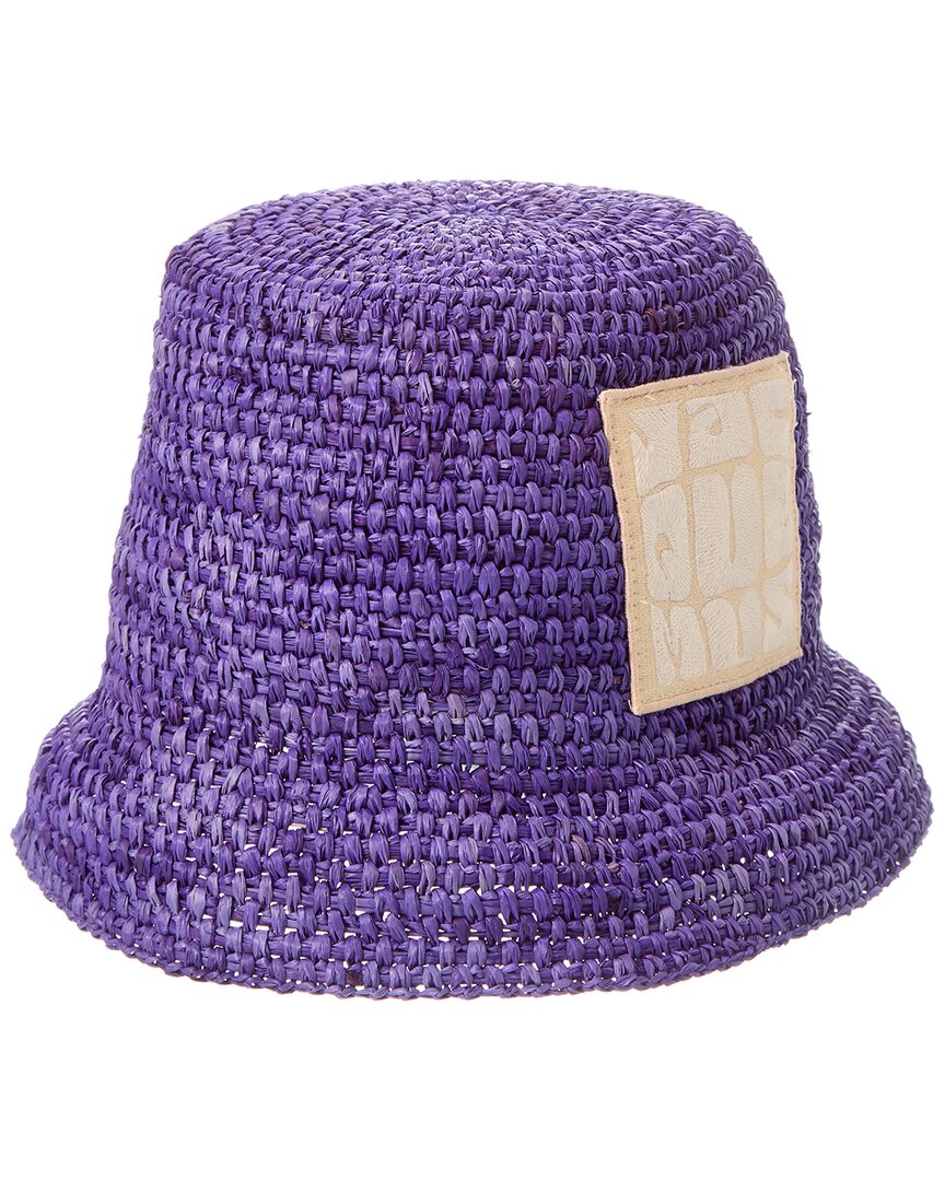 Shop Jacquemus Le Bob Ficiu Raffia Hat In Purple