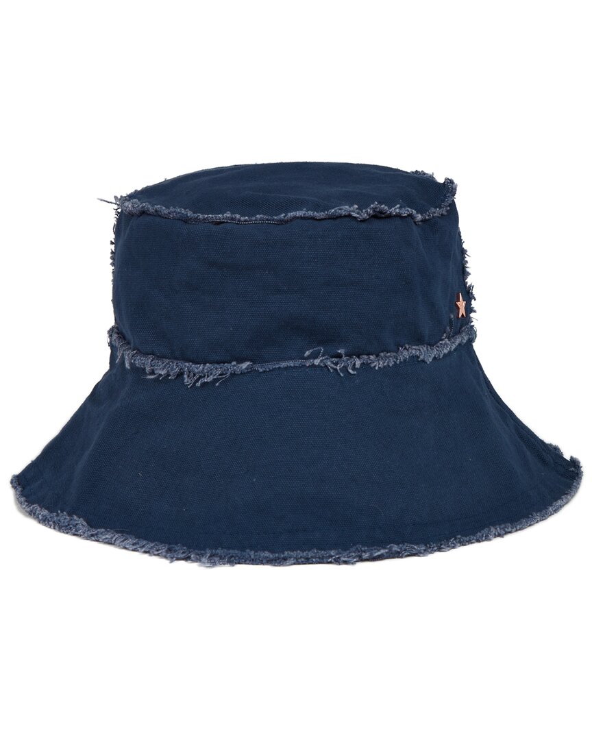 Jocelyn Frayed Bucket Hat In Blue