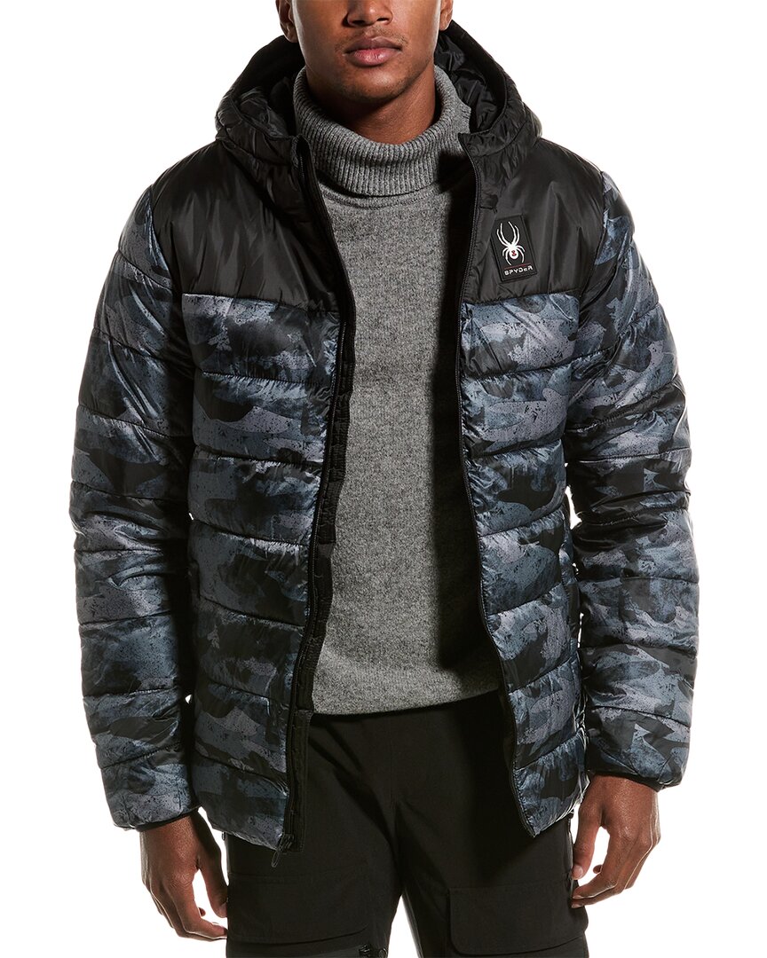 Spyder Circuit Puffer Jacket In Black