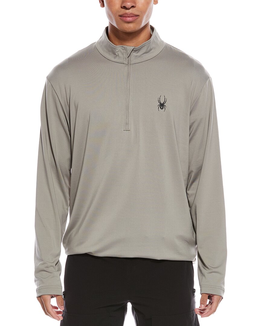 Spyder Prospect 1/2-zip Mock Neck Baselayer Pullover In Gray