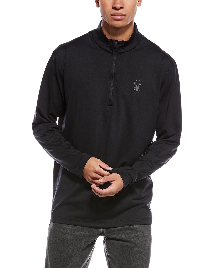 Spyder Prospect 1/2-zip Mock Neck Baselayer Pullover In Black