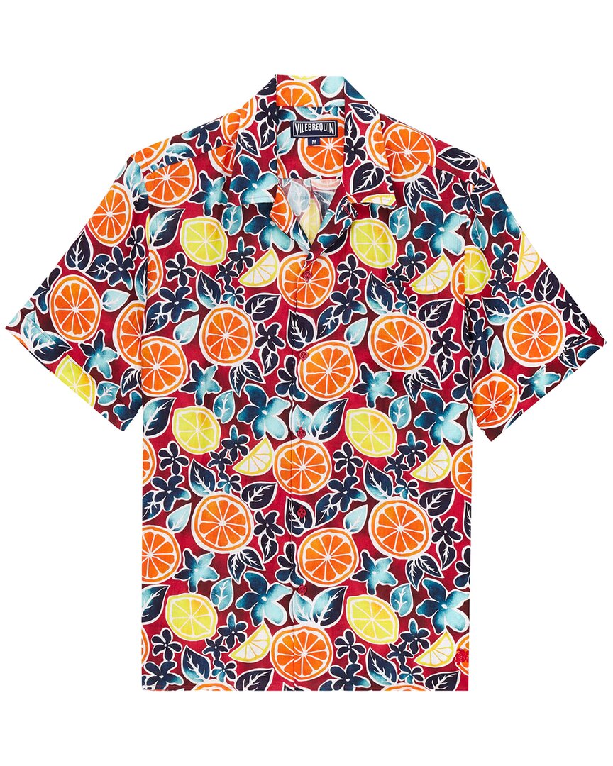 Vilebrequin Linen Shirt In Orange