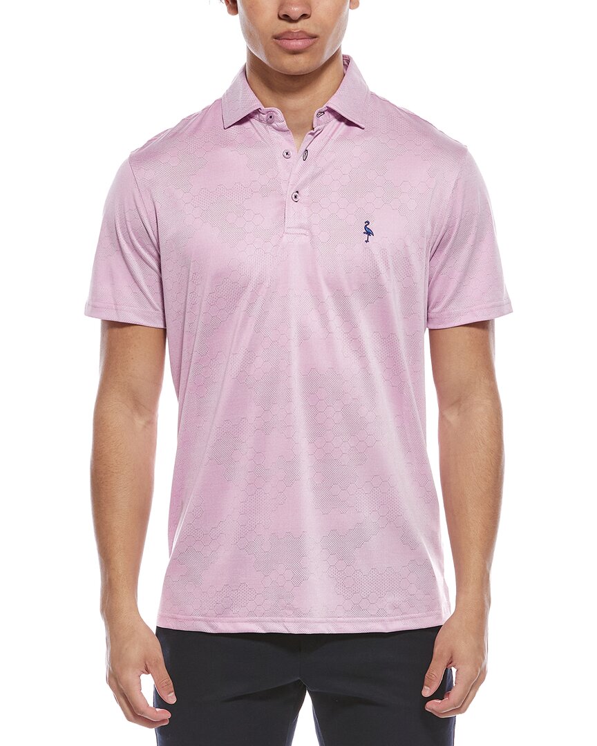 Tailorbyrd Honeycomb Jacquard Textured Performance Polo Shirt In Purple